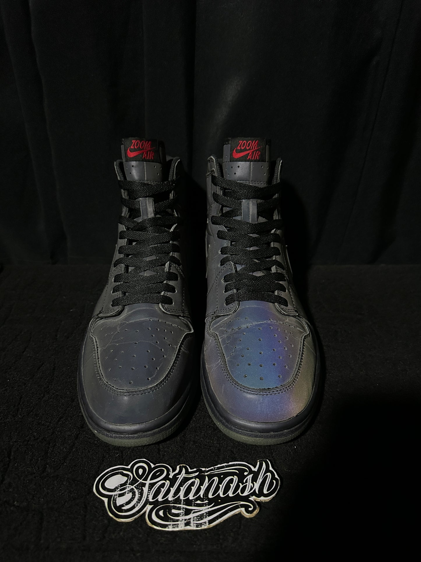 Nike Air "JORDAN 1" (RETRO) "ZOOM FEARLESS" (MULTICOLOR BLACK VARSITY RED LUCKY GREEN) High Rare