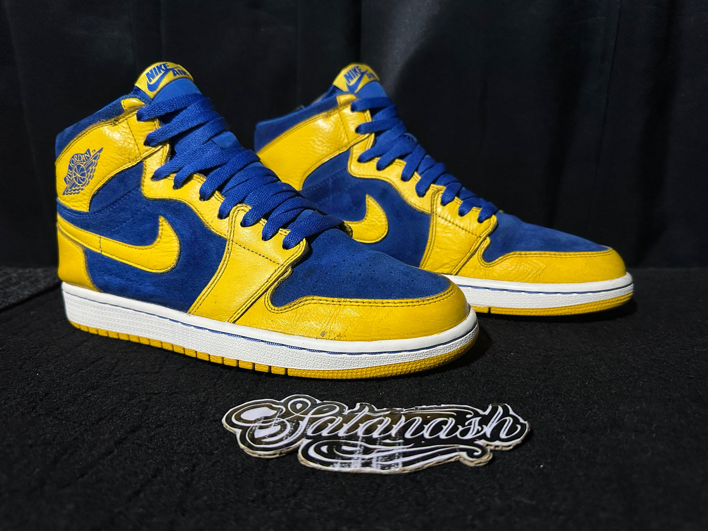 Nike Air "JORDAN 1" (RETRO) "LANEY" (VARSITY MAIZE GAME ROYAL WHITE) High