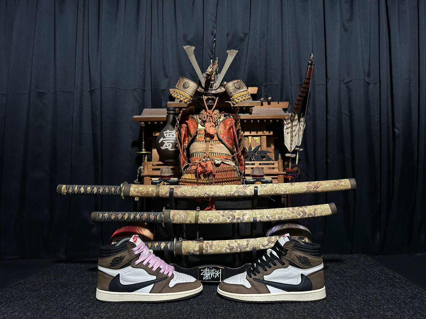 Nike Air "JORDAN 1" X "TRAVIS SCOTT" (OG SP) "MOCHA" (BLACK DARK MOCHA UNIVERSITY RED SAIL) High