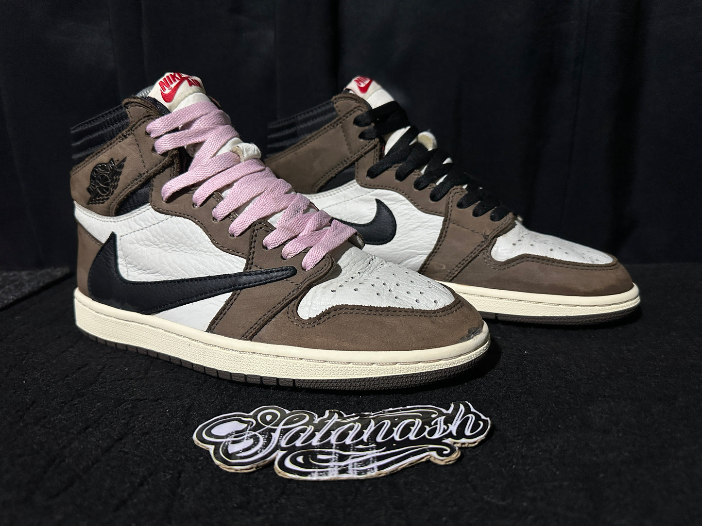 Nike Air "JORDAN 1" X "TRAVIS SCOTT" (OG SP) "MOCHA" (BLACK DARK MOCHA UNIVERSITY RED SAIL) High
