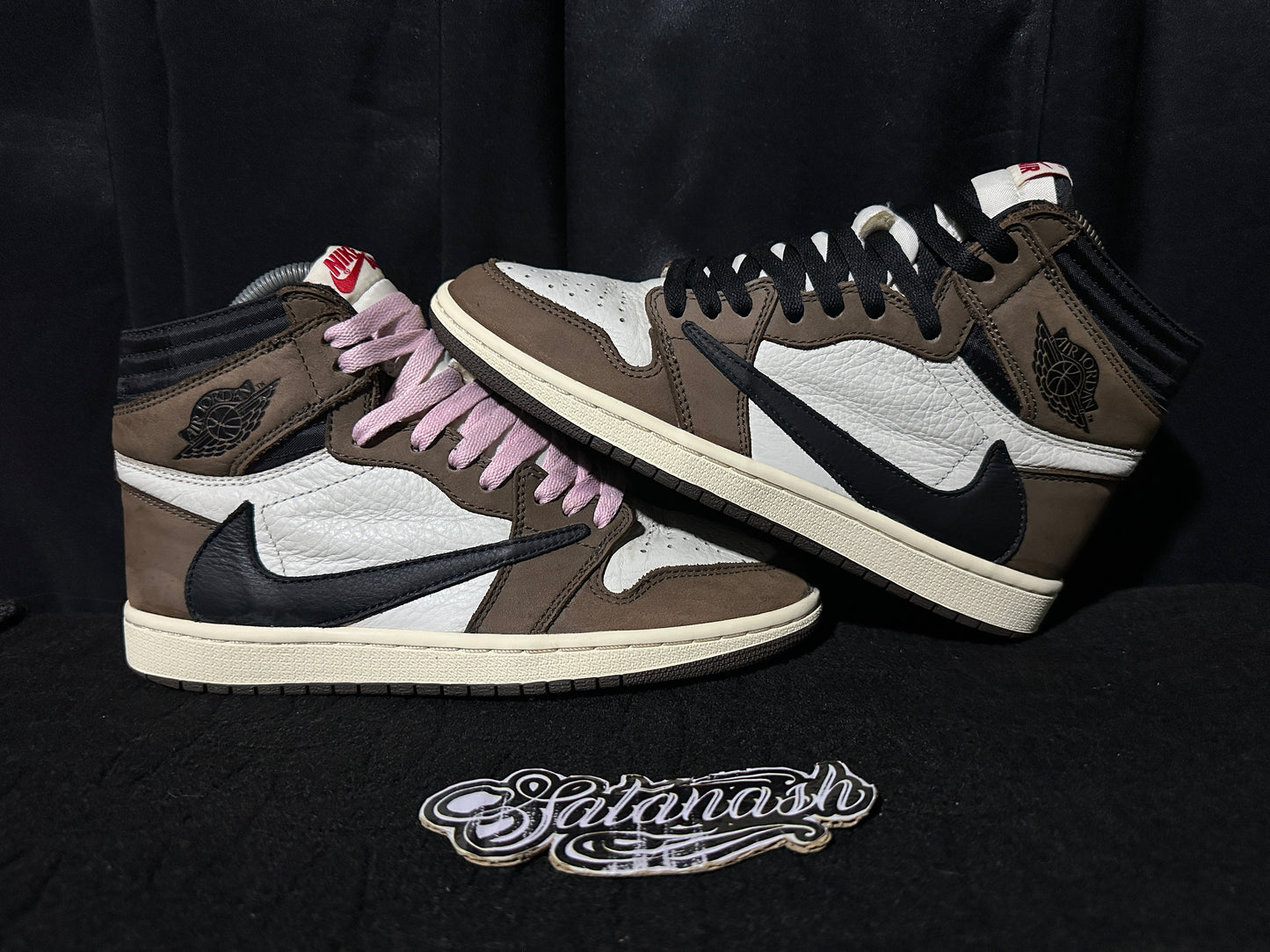 Nike Air "JORDAN 1" X "TRAVIS SCOTT" (OG SP) "MOCHA" (BLACK DARK MOCHA UNIVERSITY RED SAIL) High