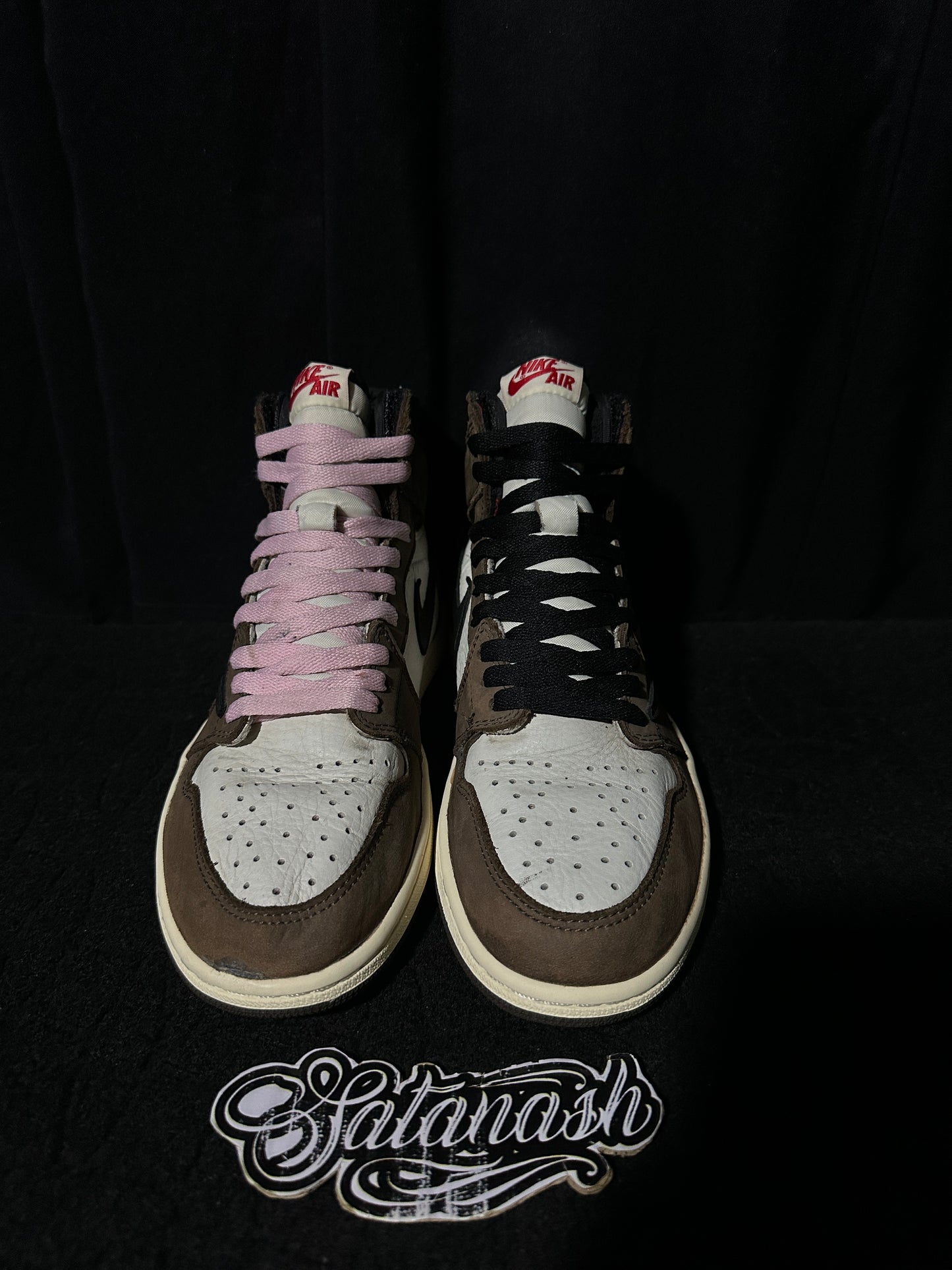 Nike Air "JORDAN 1" X "TRAVIS SCOTT" (OG SP) "MOCHA" (BLACK DARK MOCHA UNIVERSITY RED SAIL) High