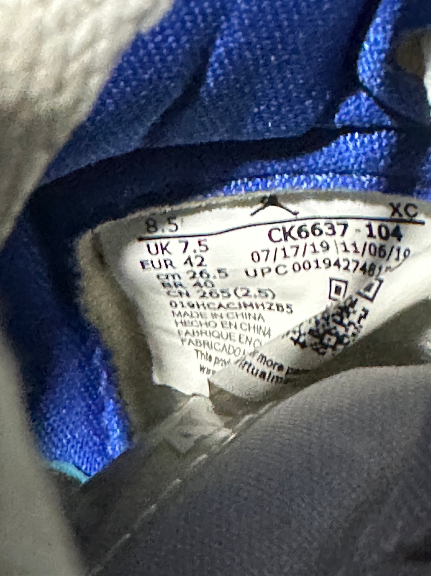 Nike Air "JORDAN 1" (RETRO) "ZOOM" (RACER BLUE WHITE) High