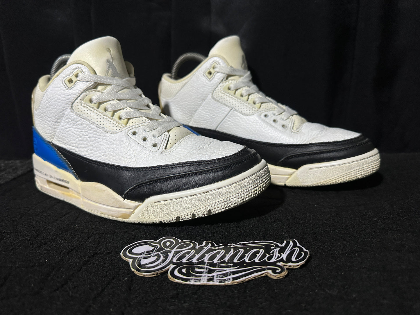 Nike Air "JORDAN 3" X "FRAGMENT DESIGN" (RETRO) "WHITE BLUE BLACK" Low