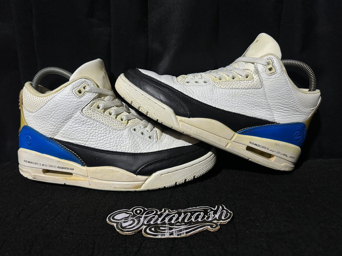 Nike Air "JORDAN 3" X "FRAGMENT DESIGN" (RETRO) "WHITE BLUE BLACK" Low