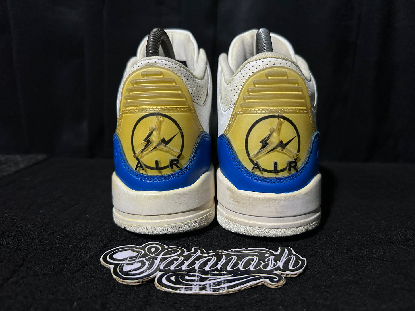 Nike Air "JORDAN 3" X "FRAGMENT DESIGN" (RETRO) "WHITE BLUE BLACK" Low