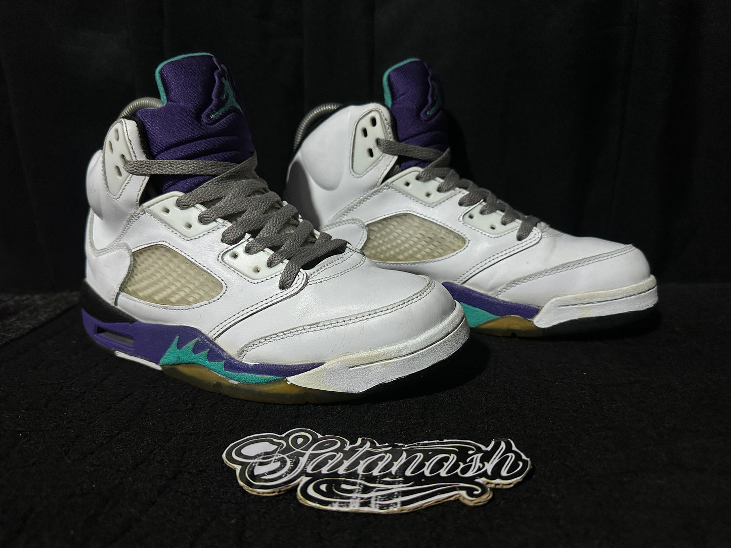 Nike Air "JORDAN 5" (RETRO) "GRAPE" (WHITE EMERALD GRAPE ICE BLUE BLACK) Mid