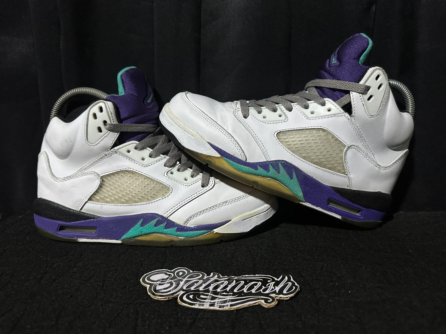 Nike Air "JORDAN 5" (RETRO) "GRAPE" (WHITE EMERALD GRAPE ICE BLUE BLACK) Mid