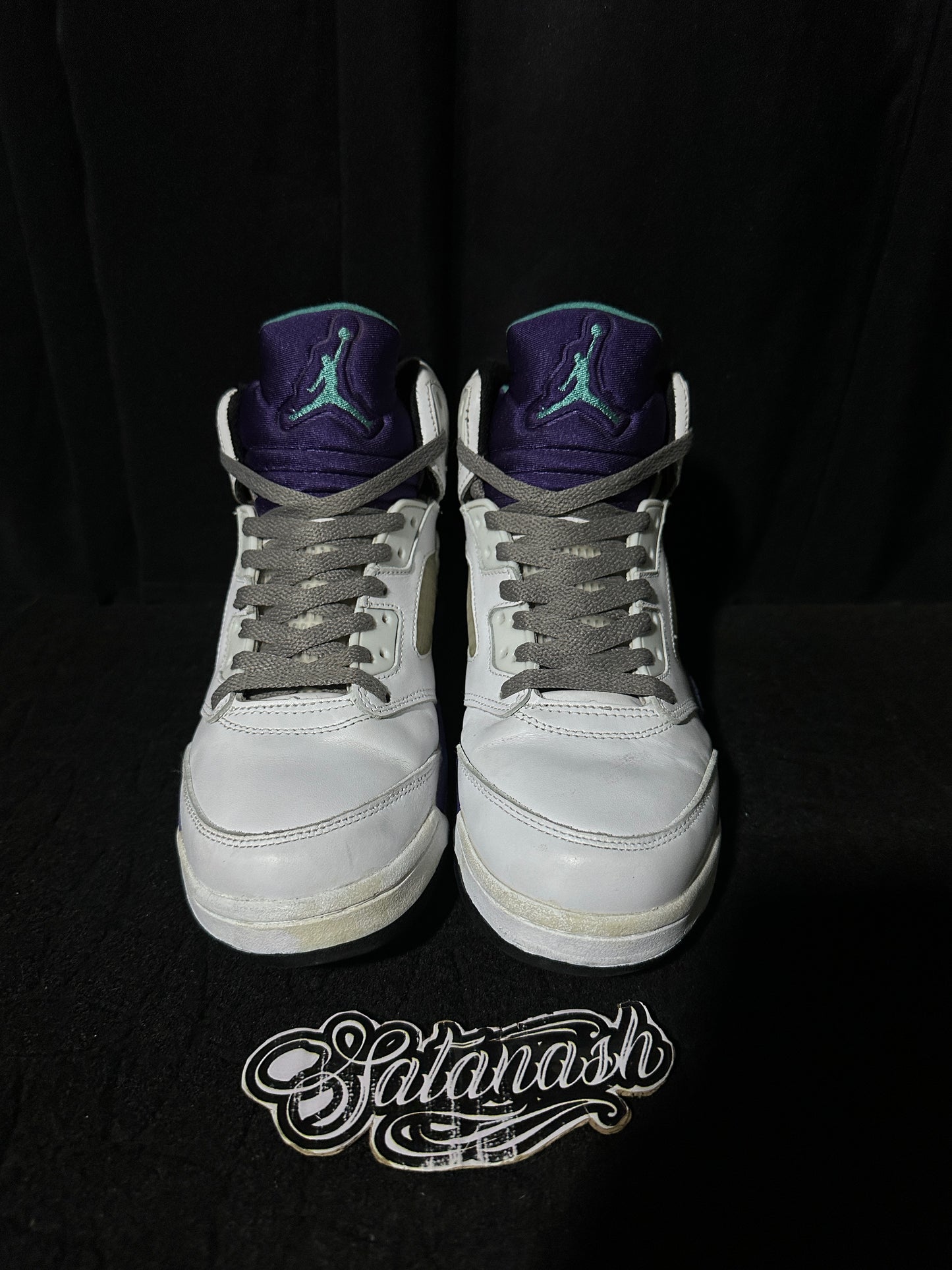 Nike Air "JORDAN 5" (RETRO) "GRAPE" (WHITE EMERALD GRAPE ICE BLUE BLACK) Mid