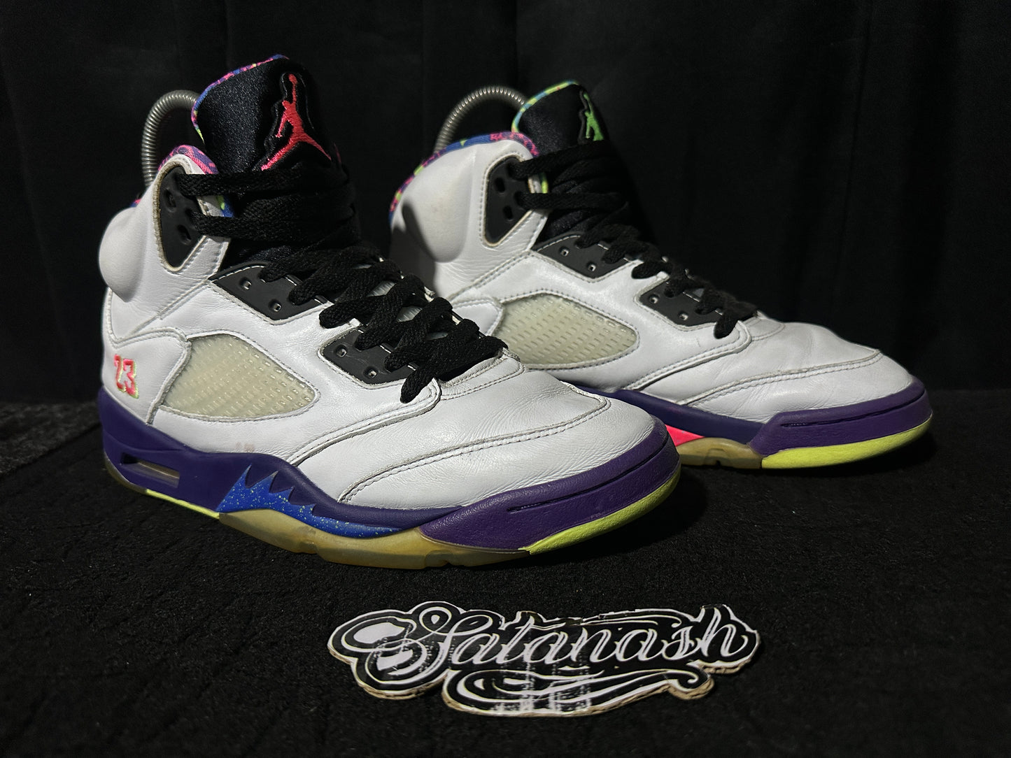 Nike Air "JORDAN 5" (RETRO) "ALTERNATE BEL-AIR" (WHITE COURT PURPLE RACER PINK GHOST GREEN) Mid