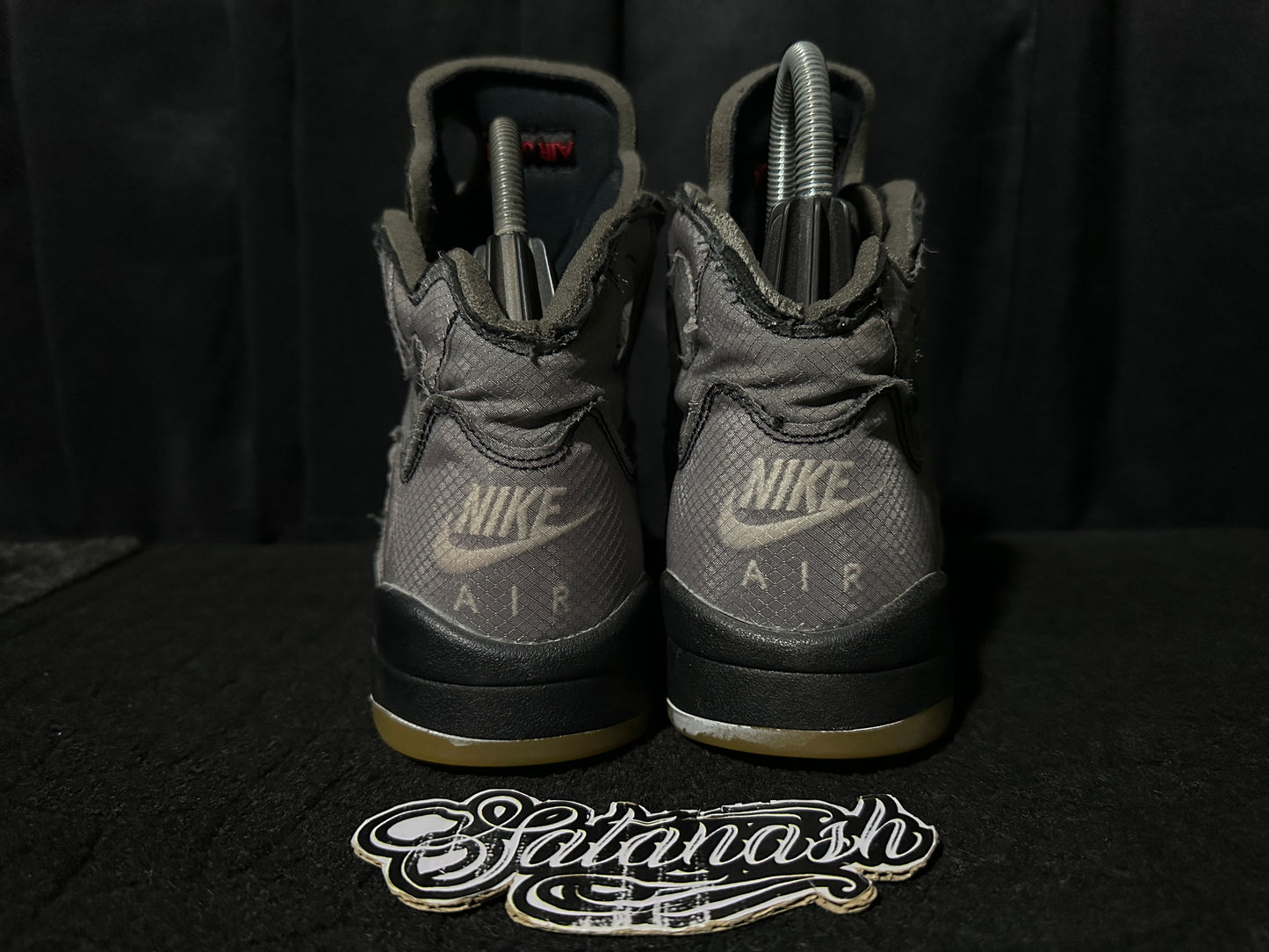 Nike Air "JORDAN 5" X "OFF WHITE" (RETRO) "MUSLIN FIRE RED" Mid