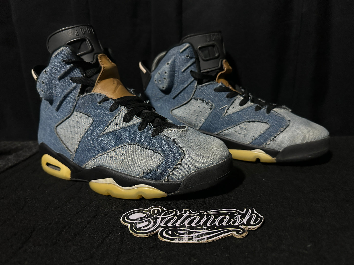 Nike Air "JORDAN 6" (RETRO) "WASHED DENIM" (BLUE SAIL VARSITY RED CORK BROWN BLACK) Mid Rare