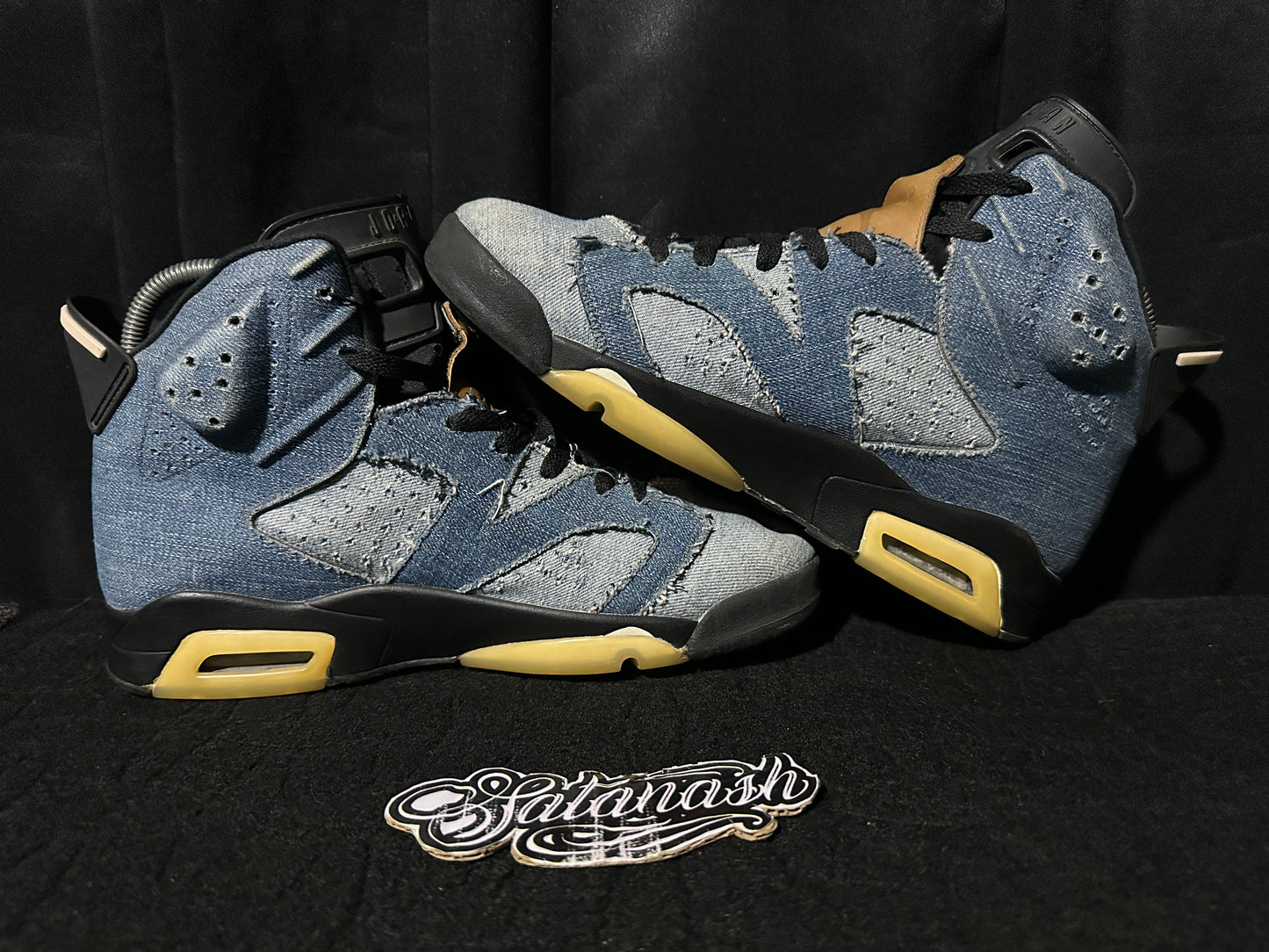 Nike Air "JORDAN 6" (RETRO) "WASHED DENIM" (BLUE SAIL VARSITY RED CORK BROWN BLACK) Mid Rare