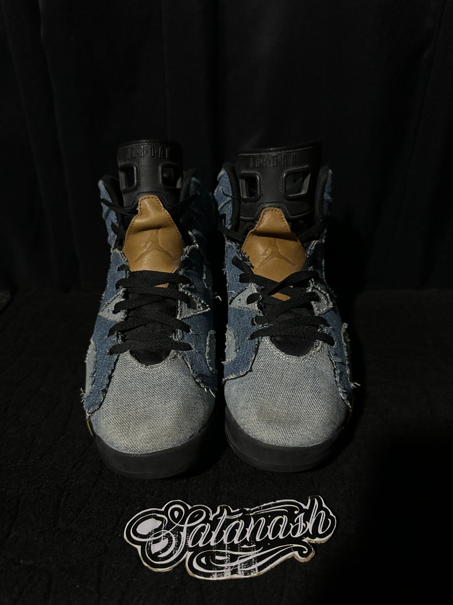 Nike Air "JORDAN 6" (RETRO) "WASHED DENIM" (BLUE SAIL VARSITY RED CORK BROWN BLACK) Mid Rare