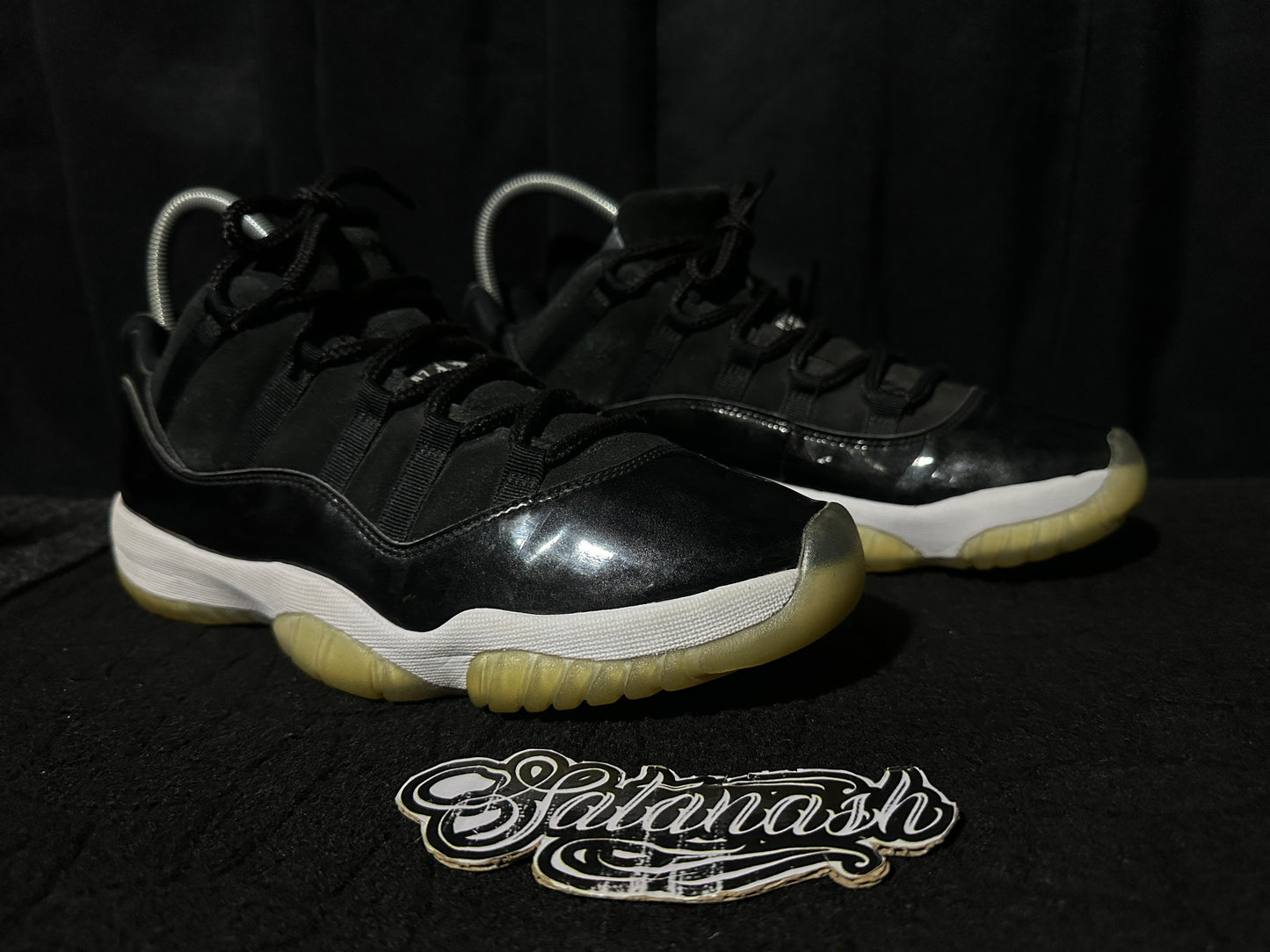 Nike Air "JORDAN 11" (RETRO) "BARONS" (BLACK METALLIC SILVER WHITE) Low
