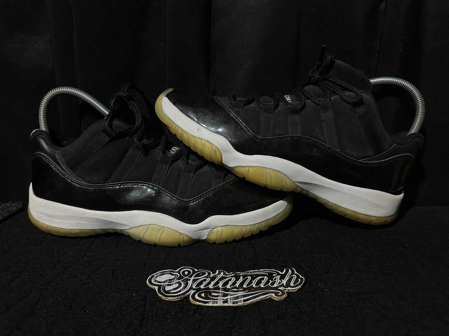 Nike Air "JORDAN 11" (RETRO) "BARONS" (BLACK METALLIC SILVER WHITE) Low