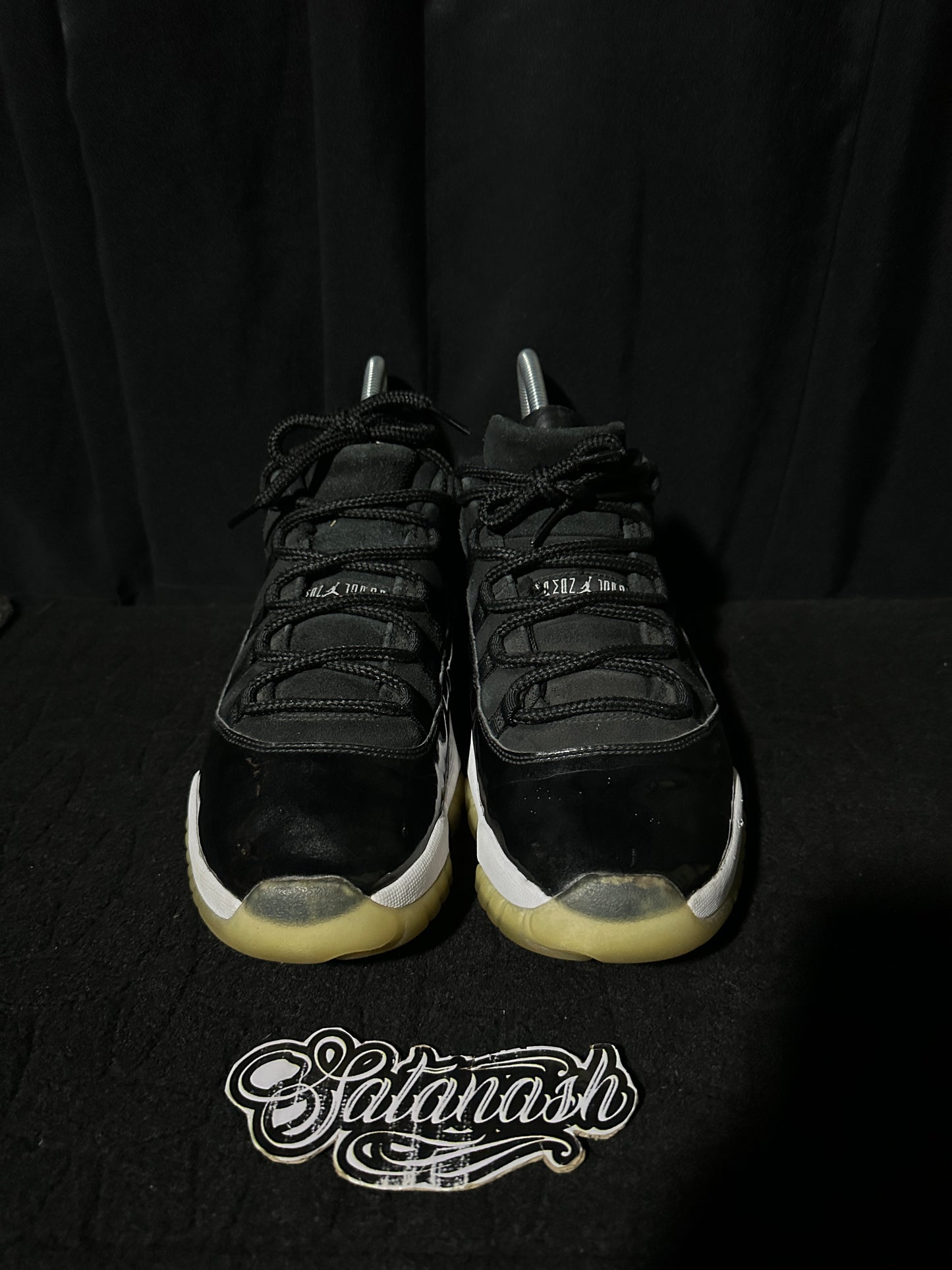 Nike Air "JORDAN 11" (RETRO) "BARONS" (BLACK METALLIC SILVER WHITE) Low