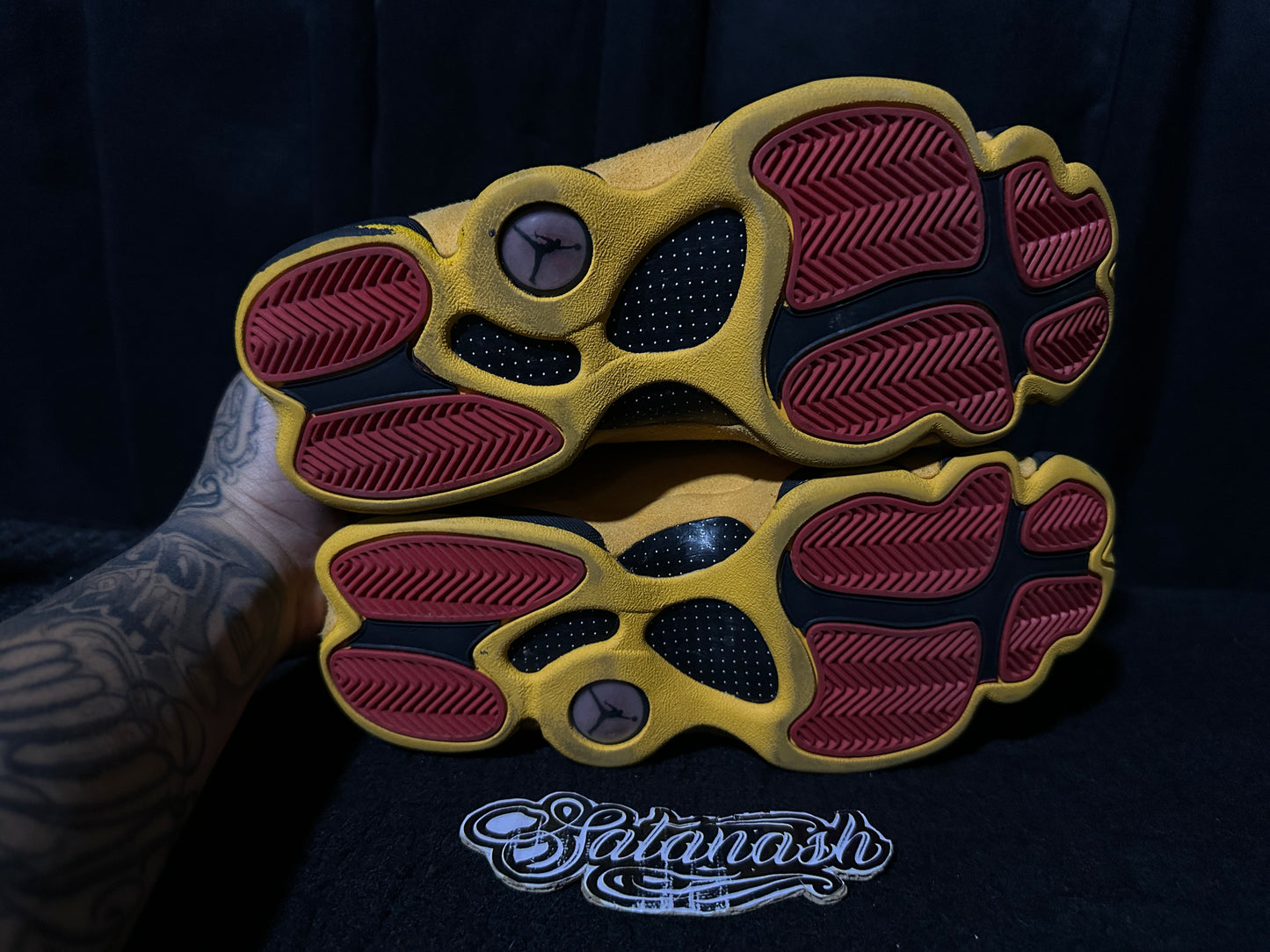 Nike Air "JORDAN 13" (RETRO) "CARMELO ANTHONY" (CLASS OF 2002) "B-GRADE" (BLACK UNIVERSITY GOLD RED)