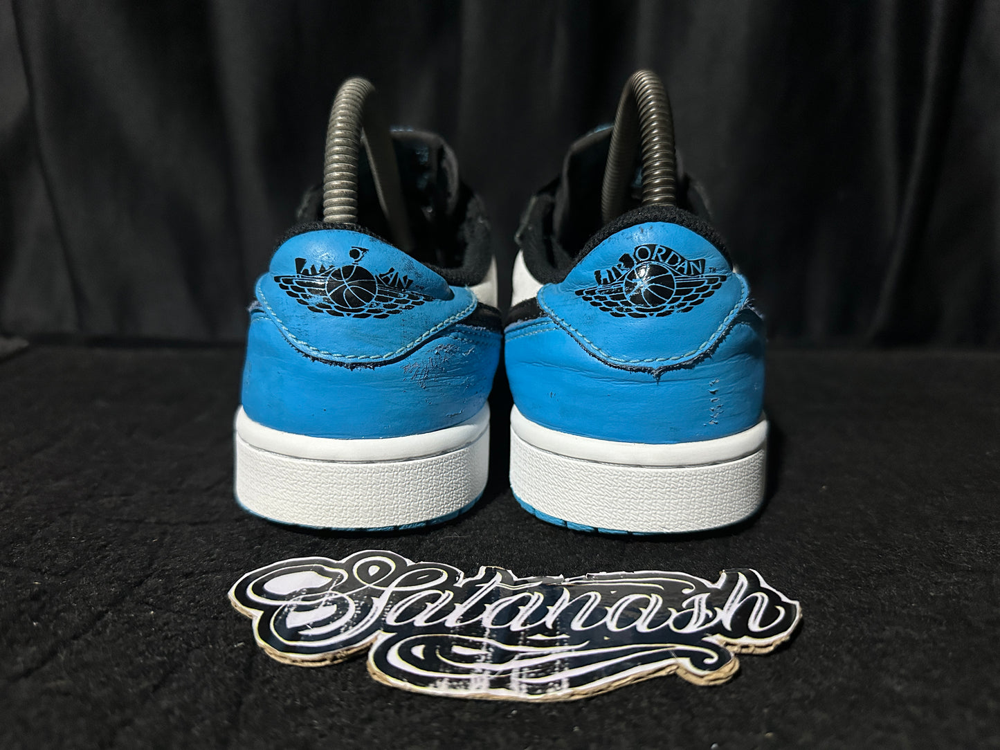 Nike Air "JORDAN 1" (RETRO) "OG" (BLACK DARK POWDER BLUE WHITE) Low