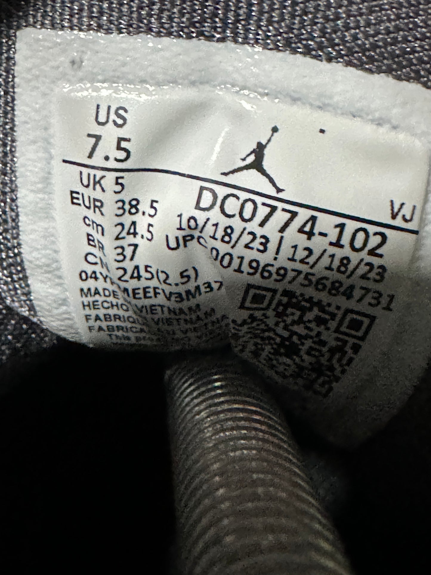 Nike Air "JORDAN 1" (DARK GREY SAIL OFF NOIR WHITE) Low
