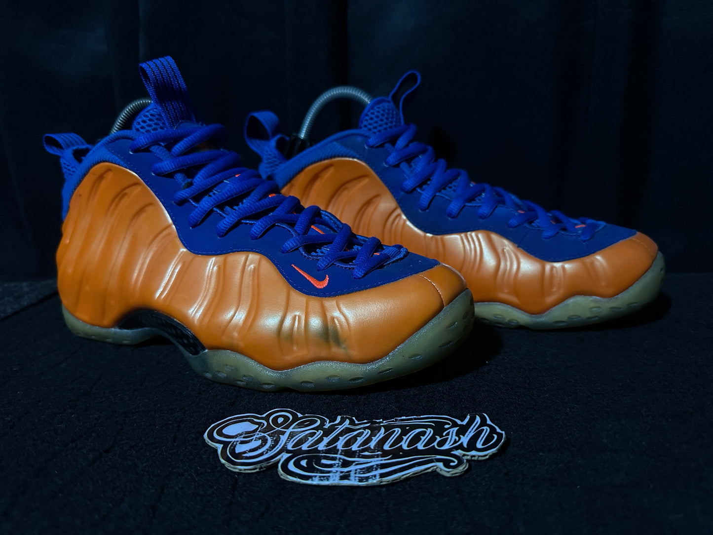 Nike Air "FOAMPOSITE 1" (KNICKS) "BLACK TOTAL CRIMSON GAME ROYAL" Low Rare