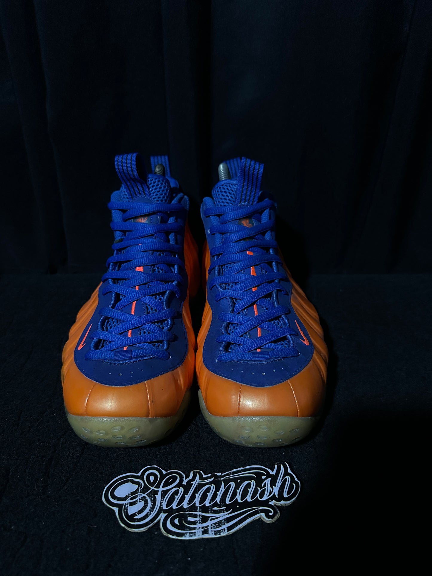 Nike Air "FOAMPOSITE 1" (KNICKS) "BLACK TOTAL CRIMSON GAME ROYAL" Low Rare