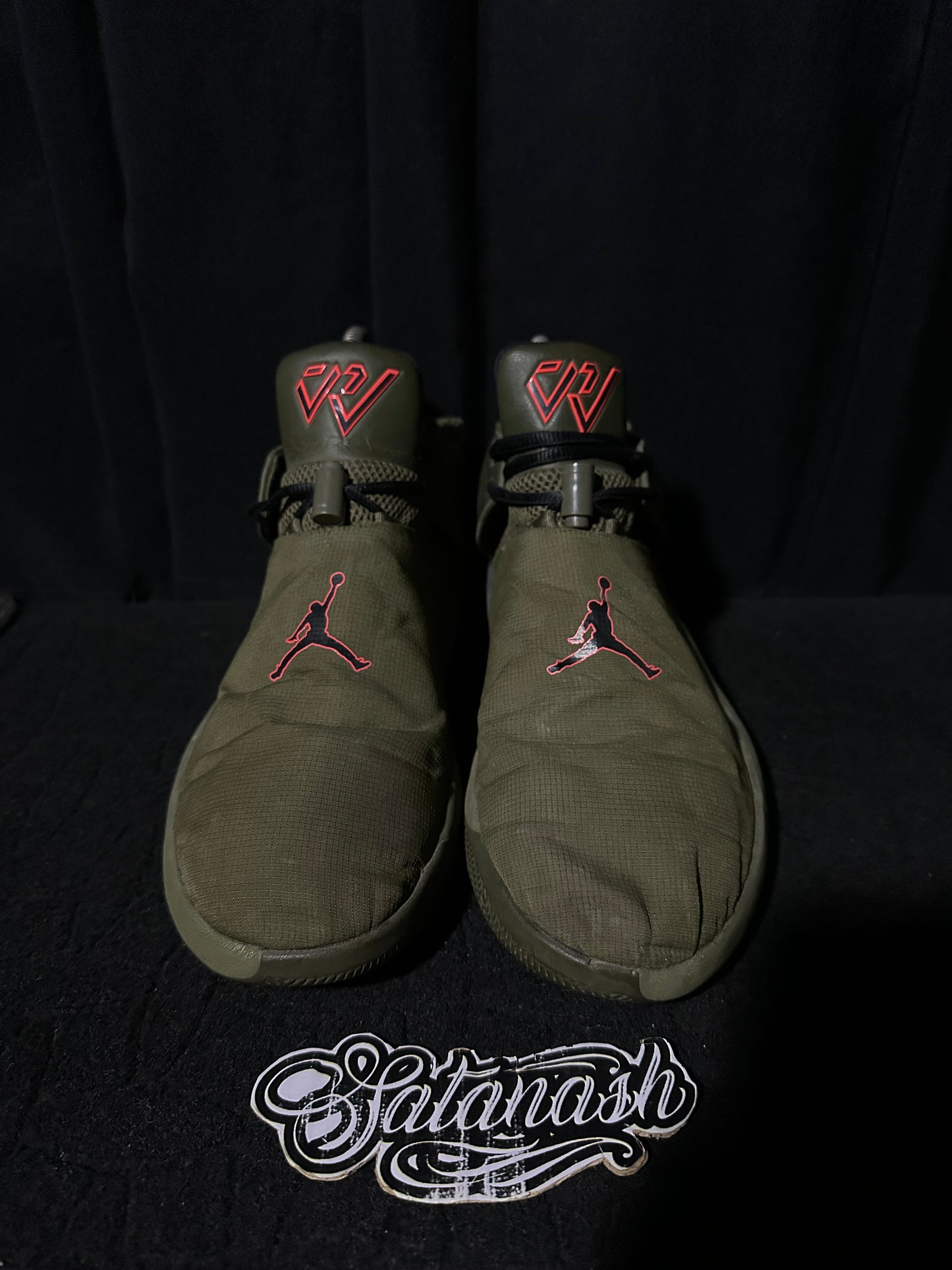 Nike Air "JORDAN" (WHY NOT ZERO .1) "PFX" (INFRARED OLIVE BLACK) BasketBall Mid Rare