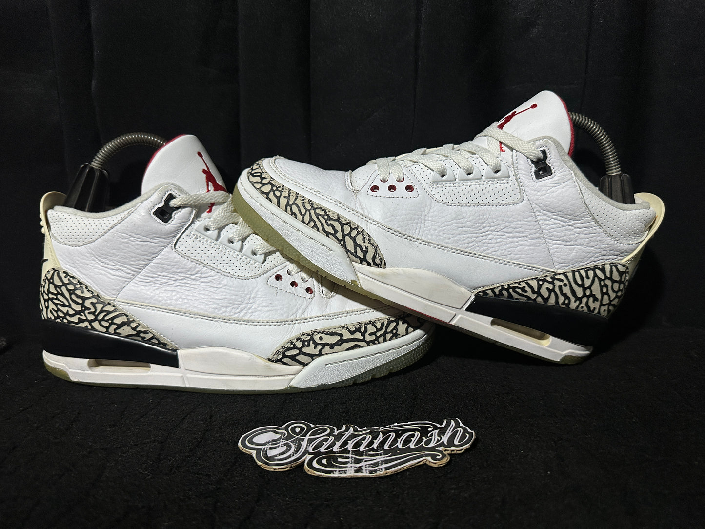 Nike Air "JORDAN 3" (RETRO) "FREE THROW LINE" ( WHITE CEMENT GREY BLACKFIRE RED) 2017 Low