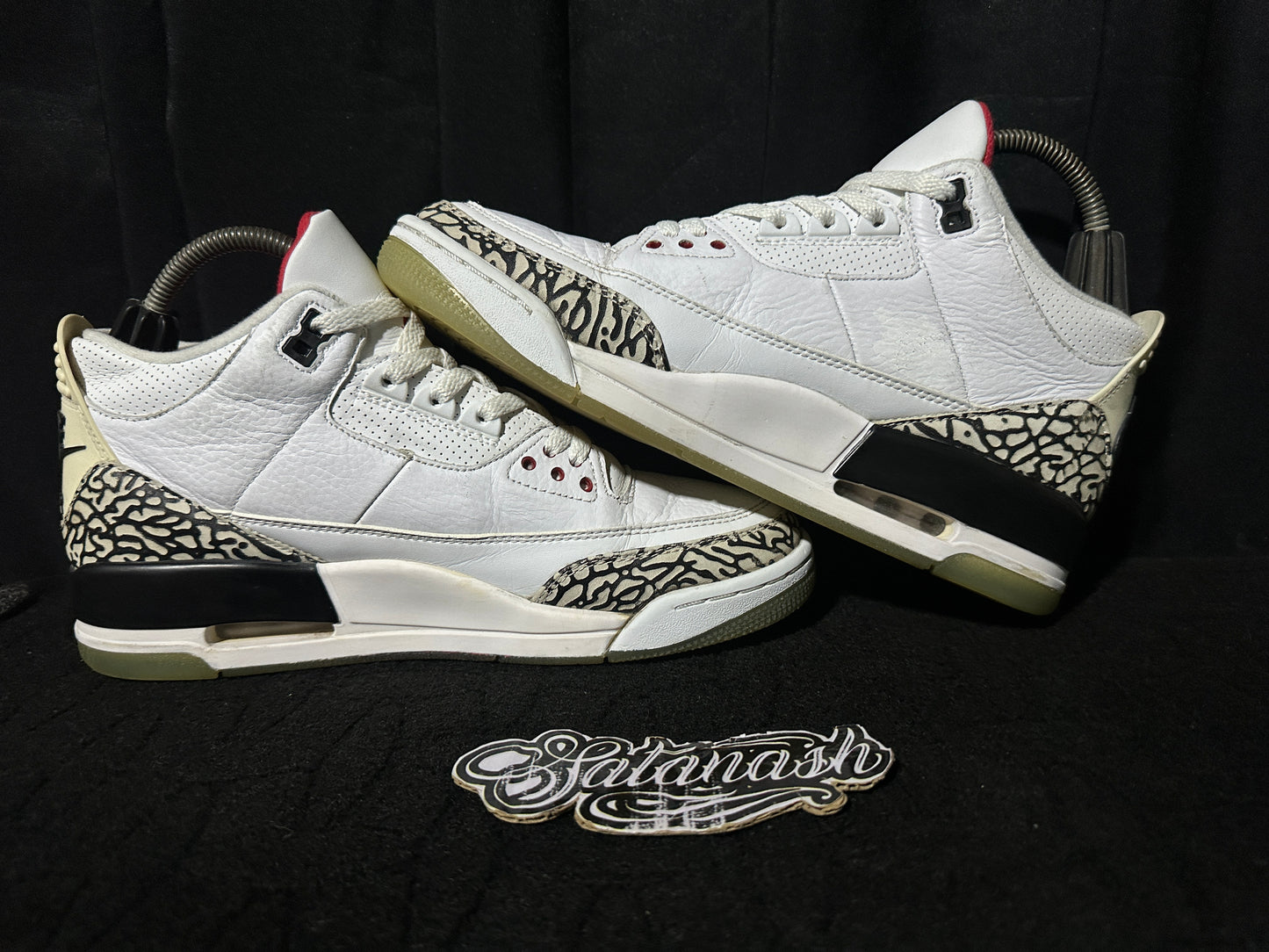 Nike Air "JORDAN 3" (RETRO) "FREE THROW LINE" ( WHITE CEMENT GREY BLACKFIRE RED) 2017 Low