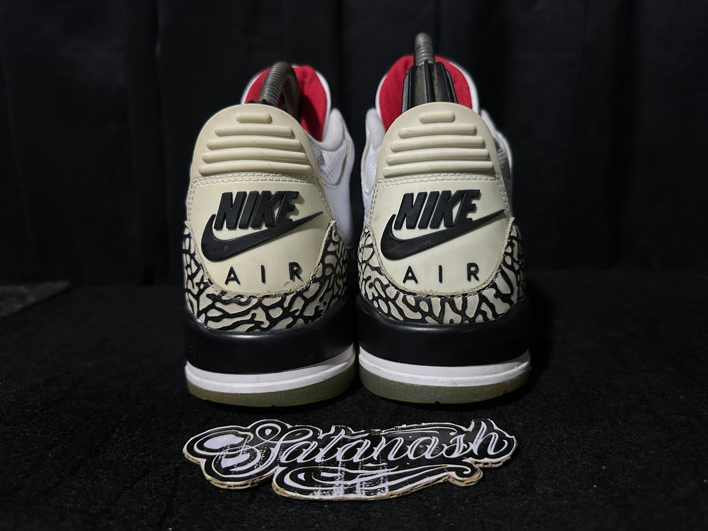 Nike Air "JORDAN 3" (RETRO) "FREE THROW LINE" ( WHITE CEMENT GREY BLACKFIRE RED) 2017 Low