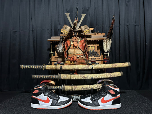 Nike Air "JORDAN 1" (FLYEASE) "TURF ORANGE BLACK WHITE" High Rare