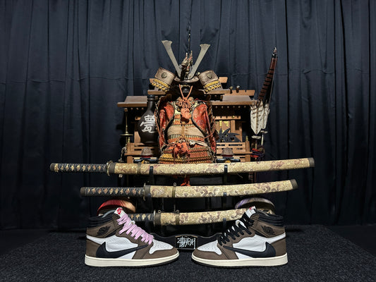 Nike Air "JORDAN 1" X "TRAVIS SCOTT" (OG SP) "MOCHA" (BLACK DARK MOCHA UNIVERSITY RED SAIL) High