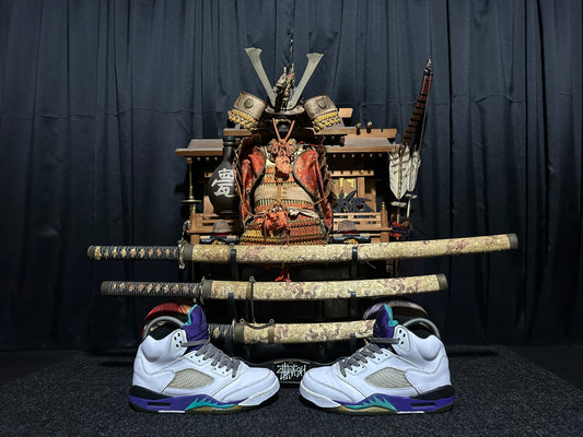 Nike Air "JORDAN 5" (RETRO) "GRAPE" (WHITE EMERALD GRAPE ICE BLUE BLACK) Mid