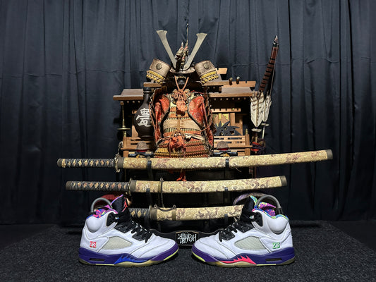 Nike Air "JORDAN 5" (RETRO) "ALTERNATE BEL-AIR" (WHITE COURT PURPLE RACER PINK GHOST GREEN) Mid