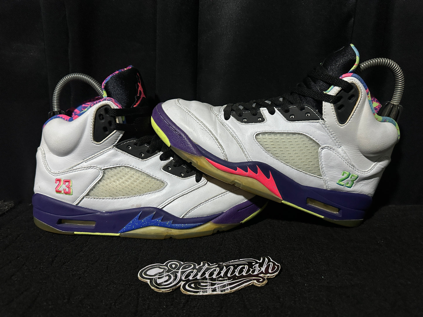 Nike Air "JORDAN 5" (RETRO) "ALTERNATE BEL-AIR" (WHITE COURT PURPLE RACER PINK GHOST GREEN) Mid