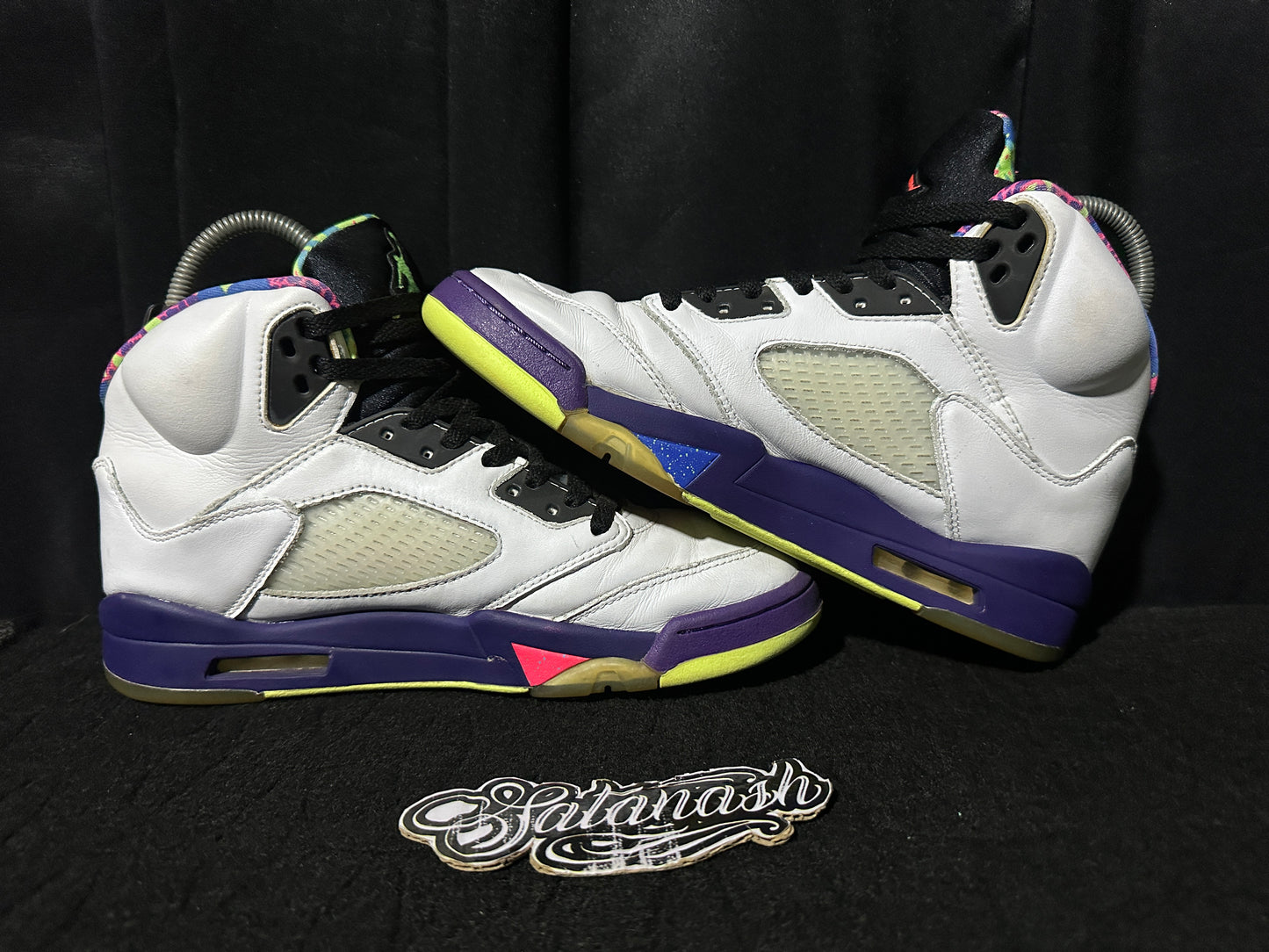 Nike Air "JORDAN 5" (RETRO) "ALTERNATE BEL-AIR" (WHITE COURT PURPLE RACER PINK GHOST GREEN) Mid