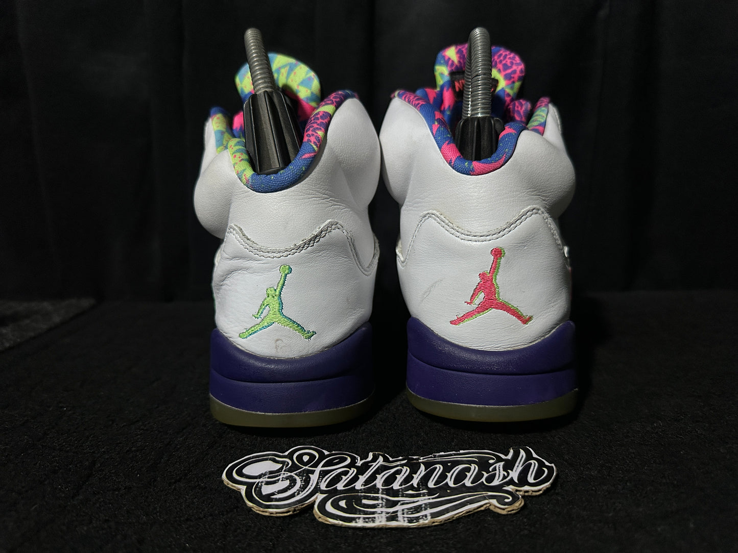 Nike Air "JORDAN 5" (RETRO) "ALTERNATE BEL-AIR" (WHITE COURT PURPLE RACER PINK GHOST GREEN) Mid
