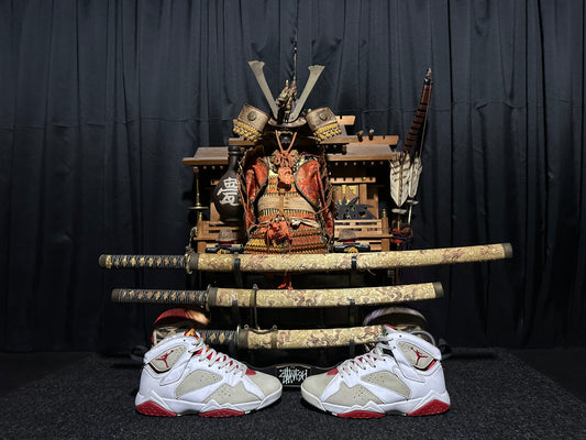 Nike Air "JORDAN 7" (RETRO) "HARE" (WHITE TRUE RED LIGHT SILVER TOURMALINE) Mid