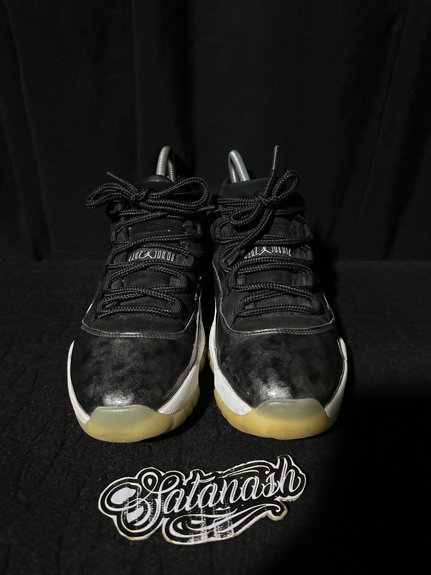 Nike Air "JORDAN 11" (RETRO) "BARONS" (BLACK METALLIC SILVER WHITE) Low