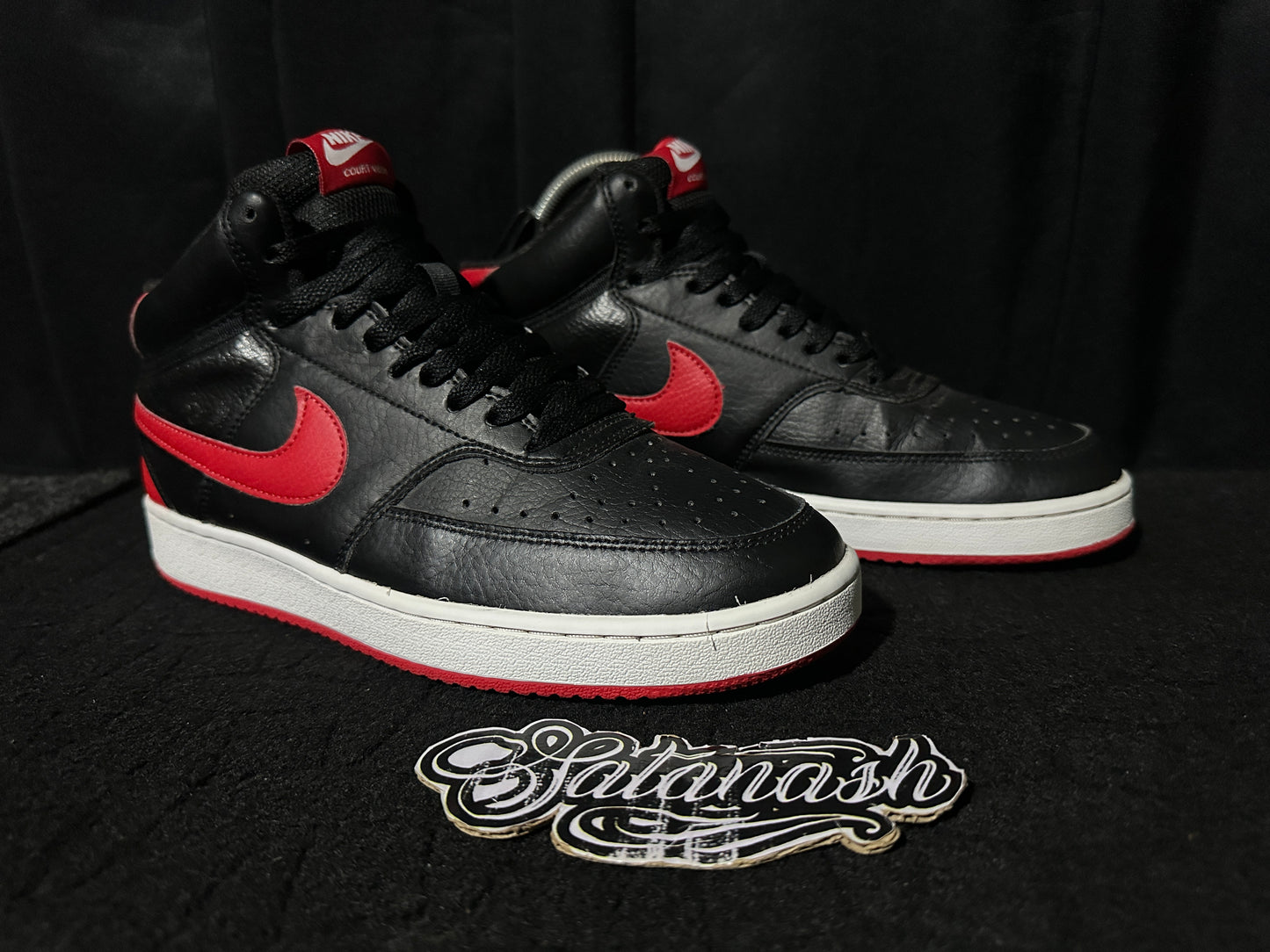 Nike Classic "COURT VISION" (BRED) "BLACK RED WHITE" Mid