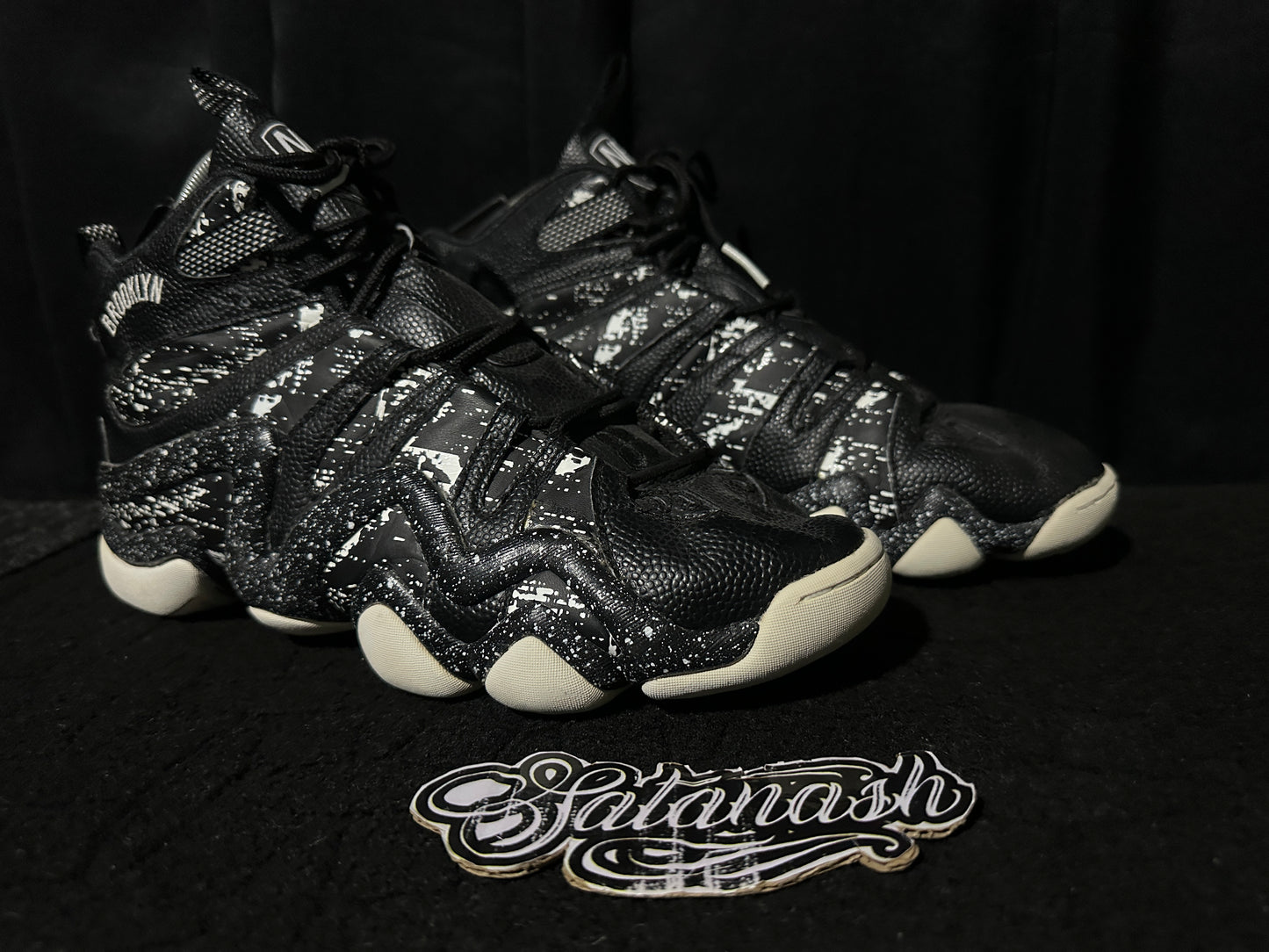 Adidas Originals "CRAZY 8" (BROOKLYN NETS) "BLACK WHITE" 2015 Mid Rare